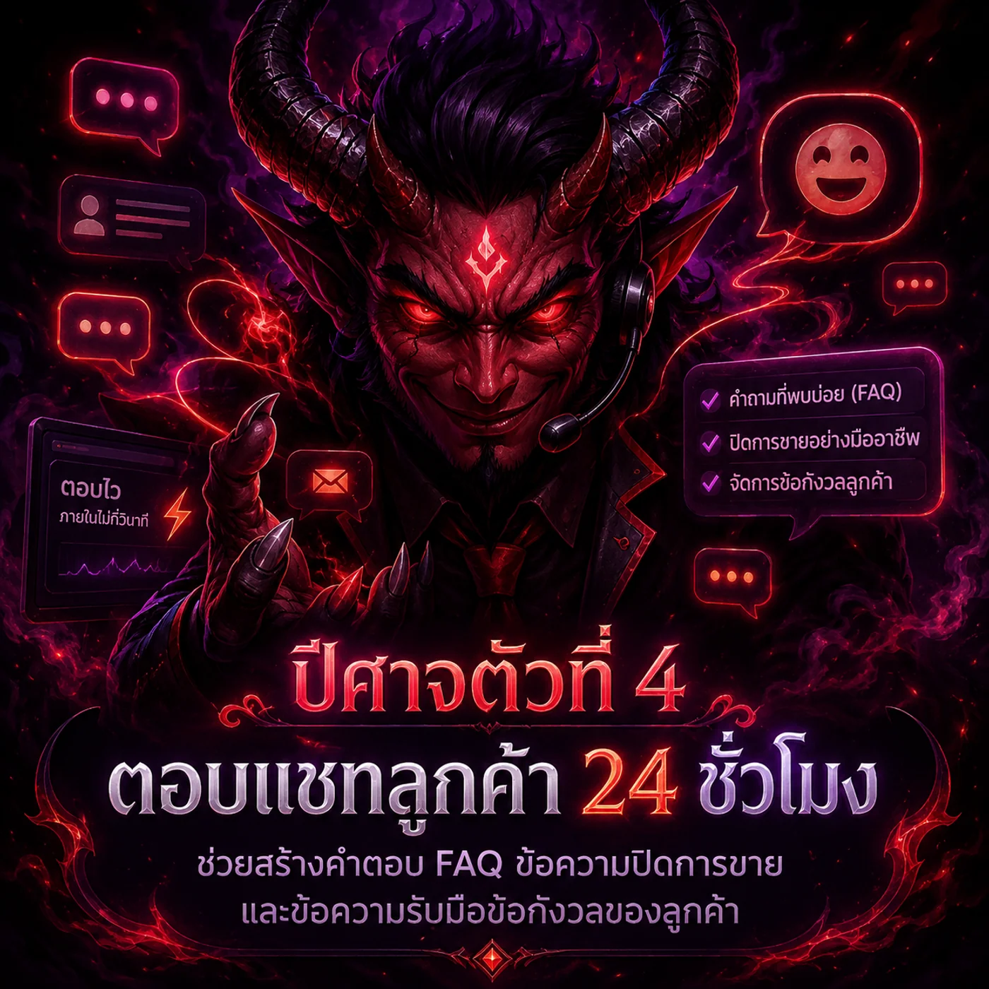 ปีศาจตัวที่ 4 — ตอบแชทลูกค้า 24 ชั่วโมง