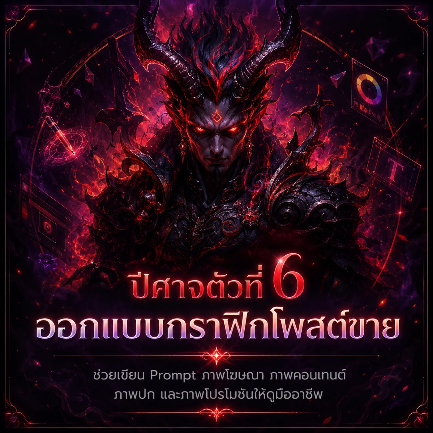 ปีศาจตัวที่ 6 — ออกแบบกราฟิกโพสต์ขาย